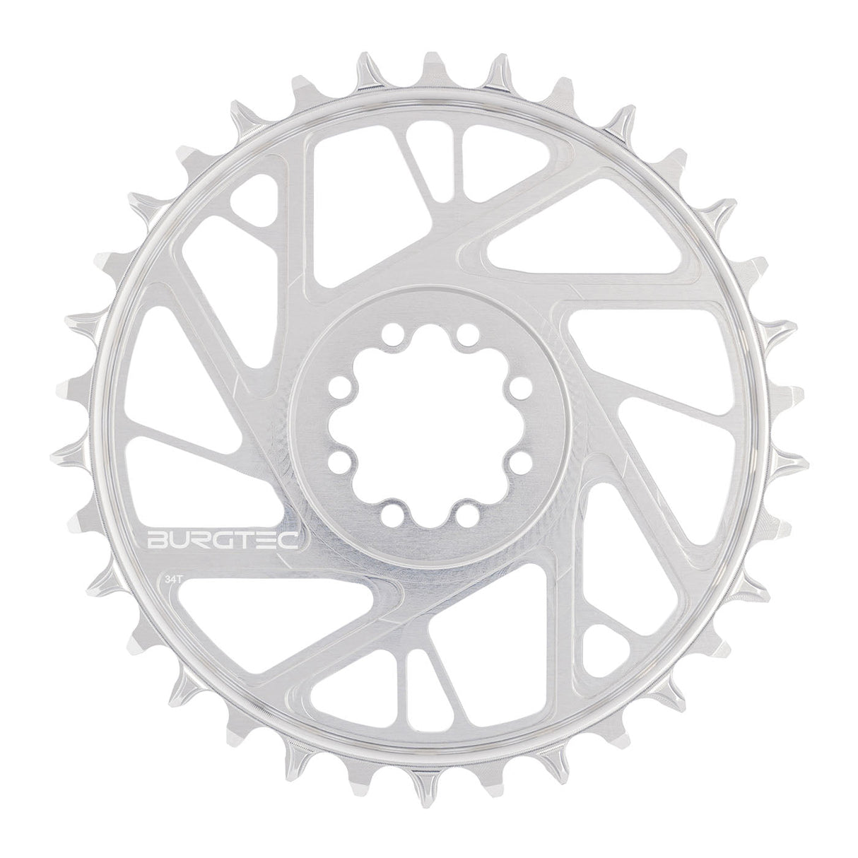 Burgtec Chainring - 34t - 3mm Offset - 8 Bolt - Silver - The Lost Co. - Burgtec - 13204 - 724901937103 -