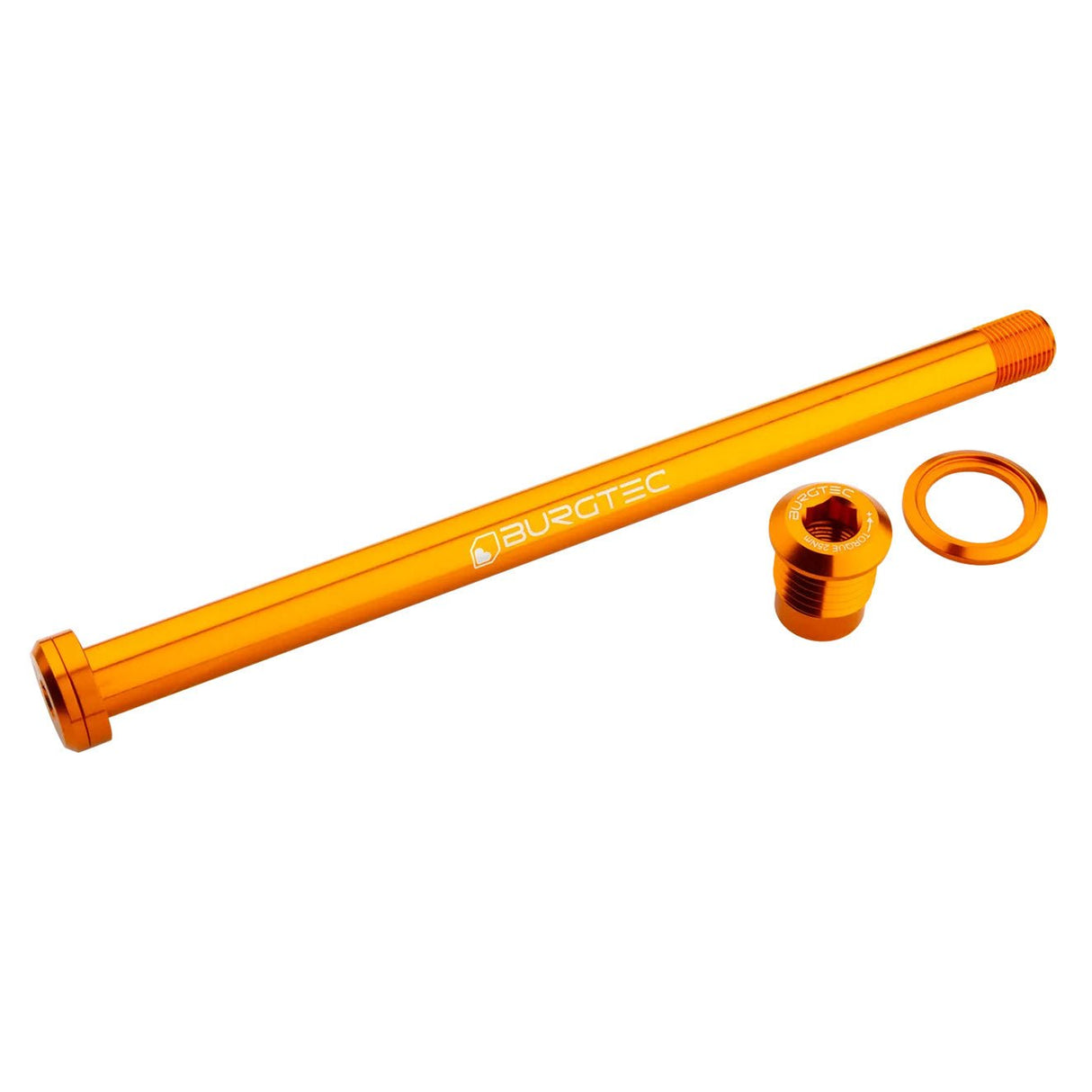 Burgtec Rear Axle - 180mm x 12mm 1.00mm Pitch - Iron Bro Orange - The Lost Co. - Burgtec - 10166 - 764283661906 -
