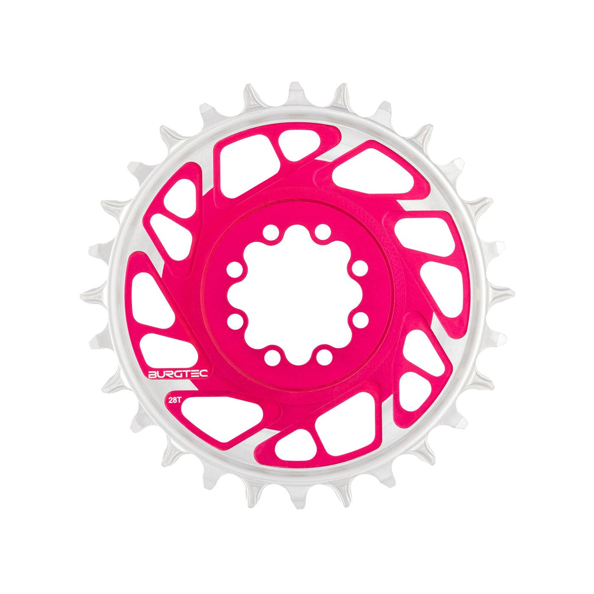 Burgtec T - Type Chainring - 28t - SRAM 8 - Bolt - Pink - The Lost Co. - Burgtec - B-BG5131 - 724901937158 -