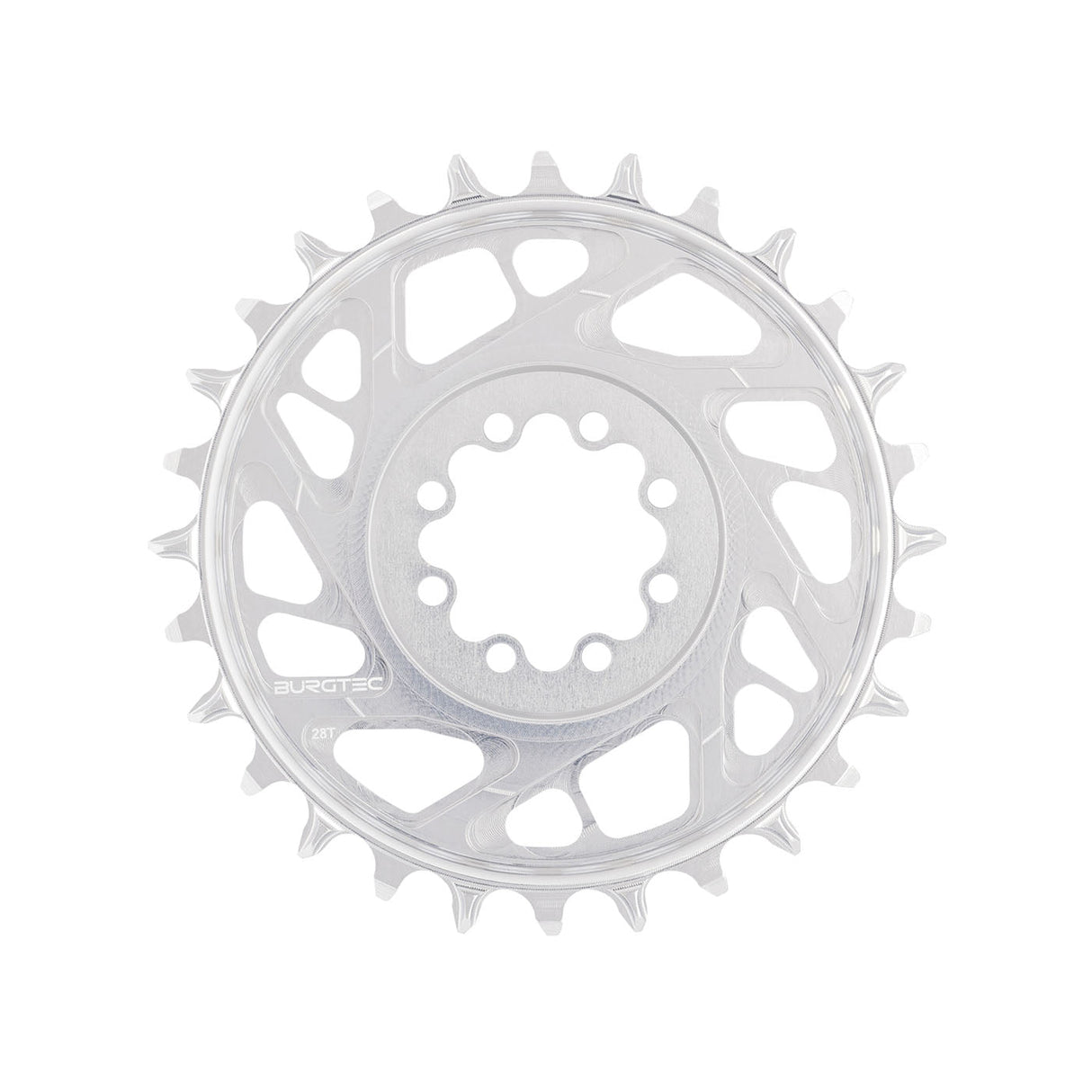 Burgtec T - Type Chainring - 28t - SRAM 8 - Bolt - Silver - The Lost Co. - Burgtec - 13201 - 724901937073 -