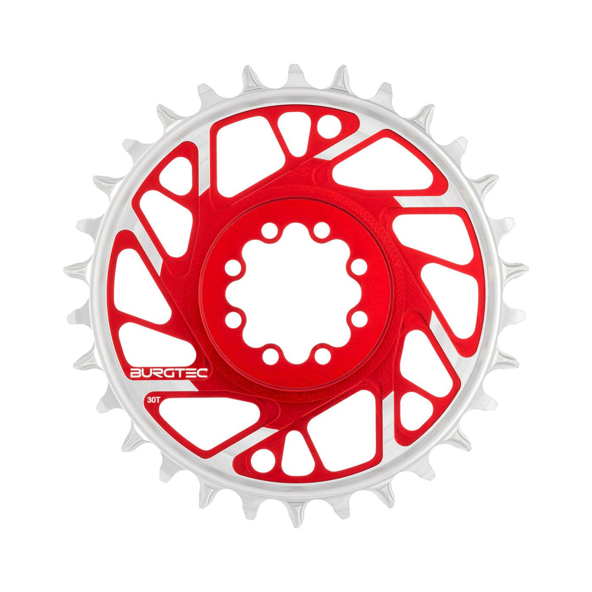 Burgtec T - Type Chainring - 30t - SRAM 8 - Bolt - Red - The Lost Co. - Burgtec - 13177 - 724901936885 -
