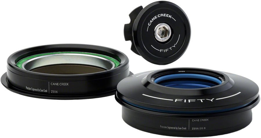 Cane Creek 50 Headset - ZS56/28.6/H8 Upper | ZS56/40 Lower Tapered Black - The Lost Co. - Cane Creek - BAA2363K - 840226017938 -
