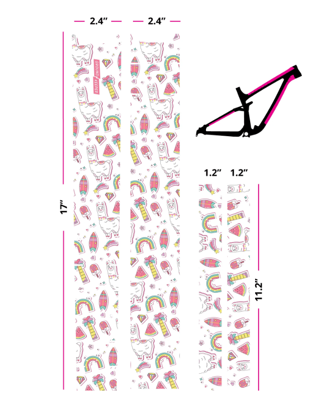Ground Keeper Rainbow Llama Kids Frame Keeper - Gloss - The Lost Co. - Ground Keeper Fenders - SQ9809351 - 723803865231 -
