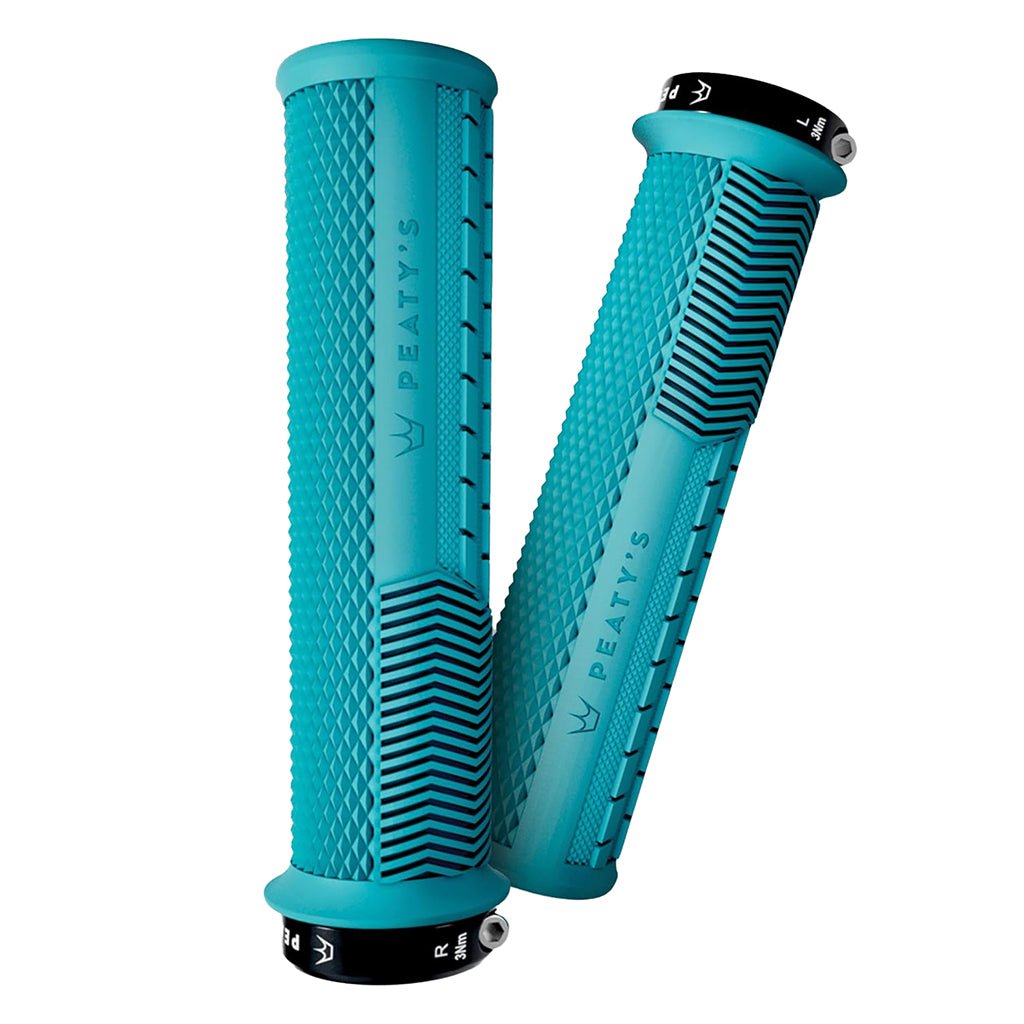 Peaty's Race Control Knurl Thin Lock - On Grips - Turquoise - The Lost Co. - Peaty's - PGM - KNL - THN - TRQ - 20 - 5060541587977 -
