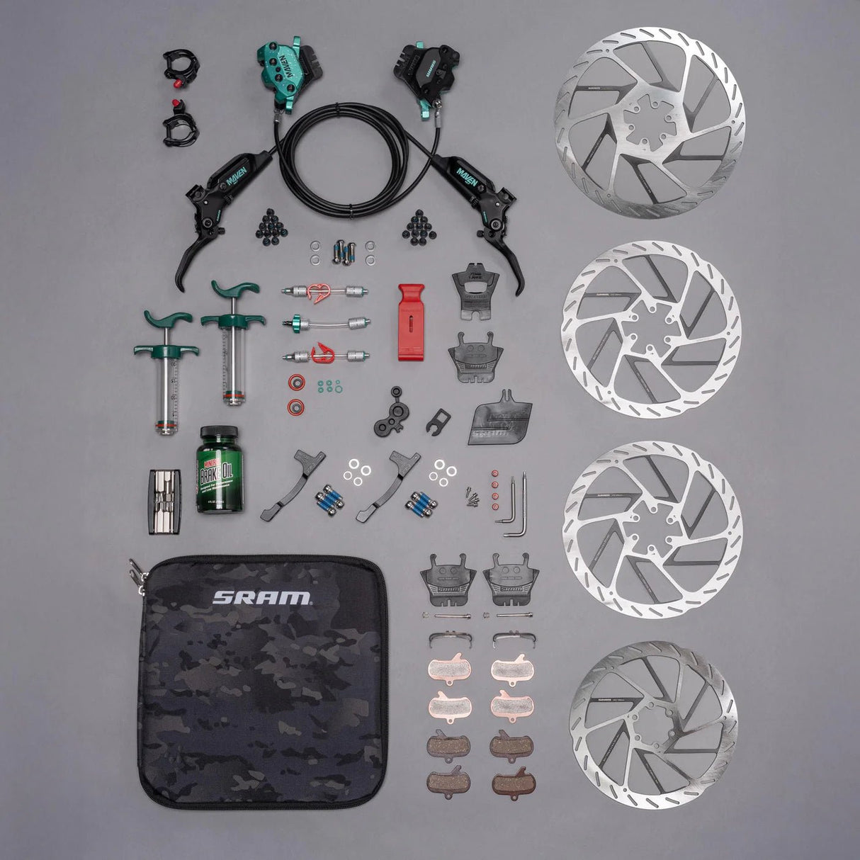 SRAM Maven Ultimate Brake - Expert Kit - Teal Splatter - The Lost Co. - SRAM - 00.5018.237.003 - 710845917349 -