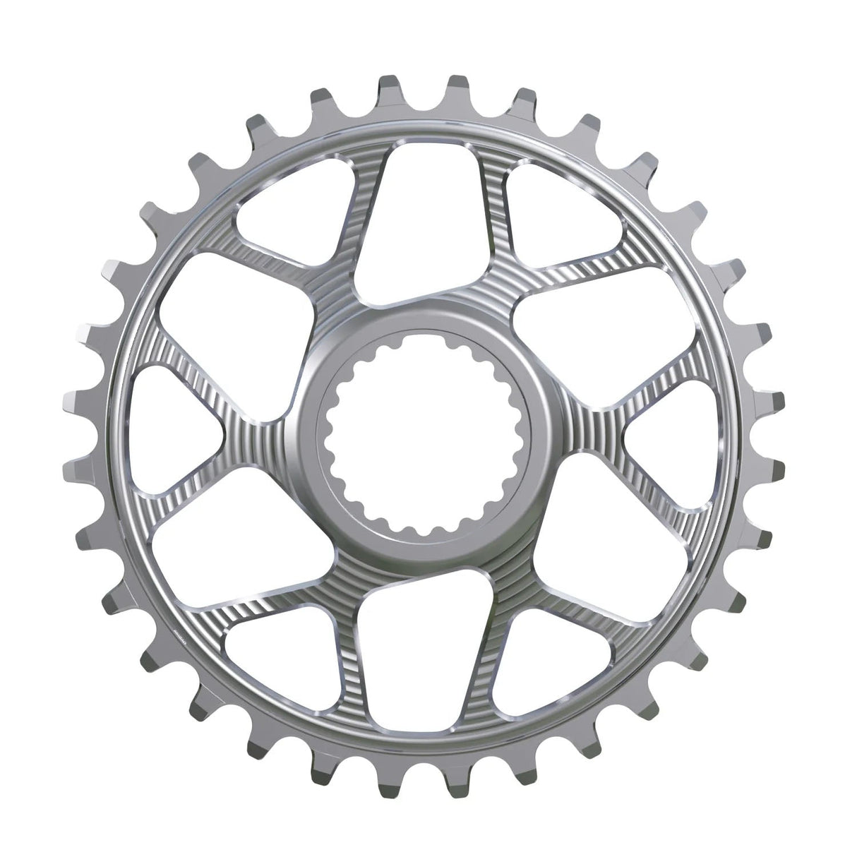 Works Components Round Chainring - 28t - Shimano DM - 3mm Offset - Silver - The Lost Co. - Works Components - WCSHM-R-28-SILVER - 5060894516020 -