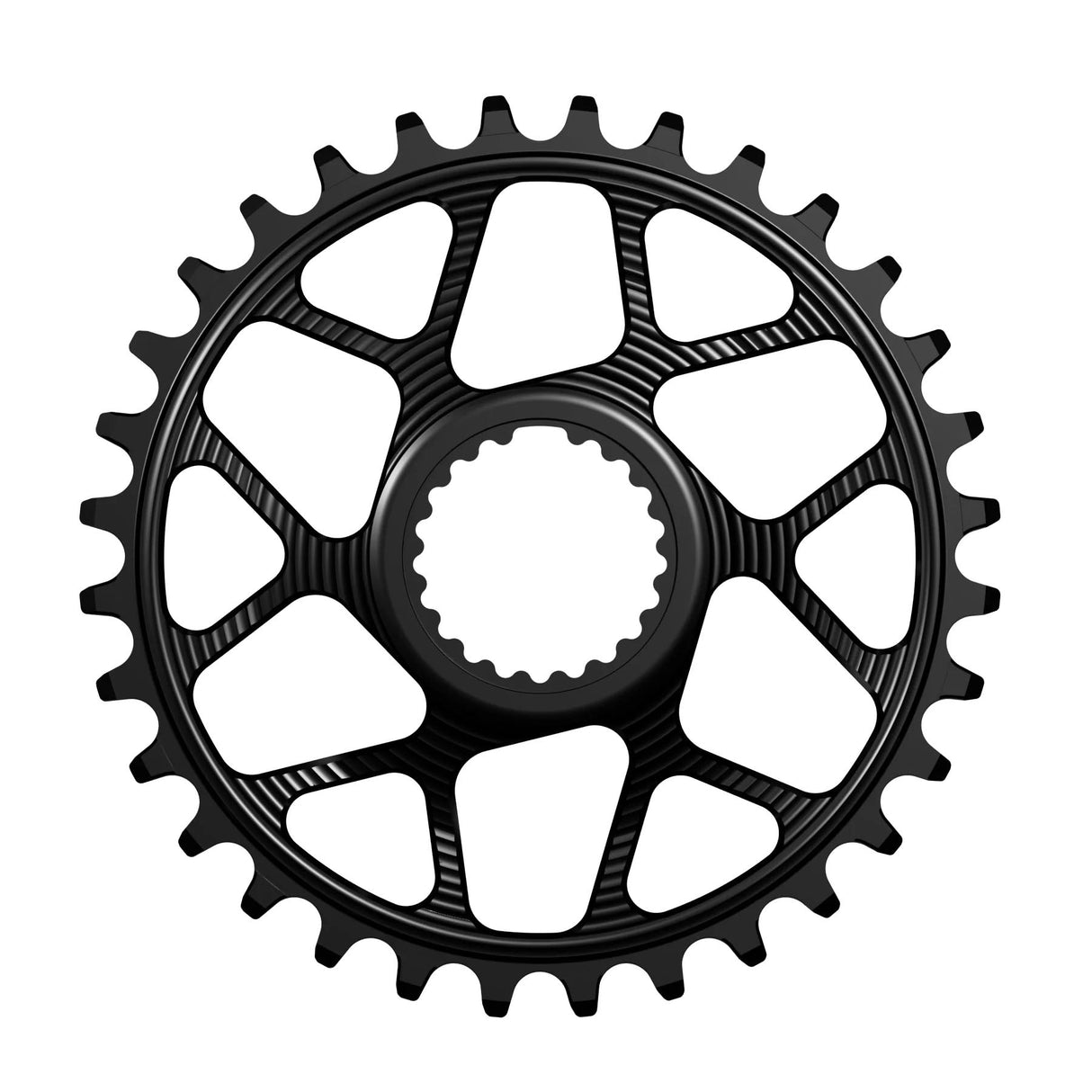 Works Components Round Chainring - 34t - Shimano DM - 3mm Offset - Black - The Lost Co. - Works Components - WCSHM-R-34-BLACK - 5060894516259 -