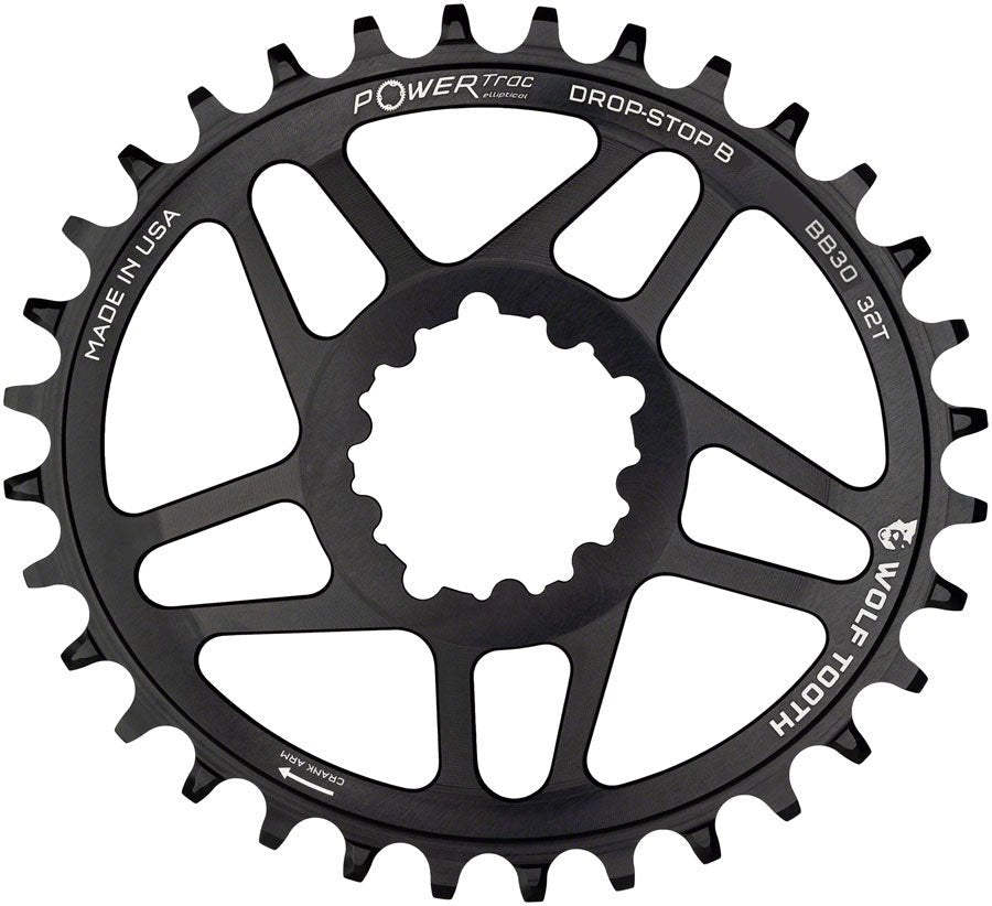 Wolf Tooth Elliptical Chainring - SRAM 3-Bolt Direct Mount - Drop-Stop B - 0mm Offset - 32t - The Lost Co. - Wolf Tooth - CR4810 - 810006808049 - -
