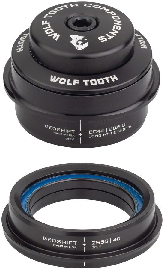 Wolf Tooth GeoShift Performance Angle Headset - 2 Deg Long EC44/ZS56 Black - The Lost Co. - Wolf Tooth Components - HD0005 - 810006805376 - -