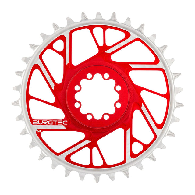 Burgtec Chainring - 34t - 3mm Offset - 8 Bolt - Red - The Lost Co. - Burgtec - 13179 - 724901936908 - 