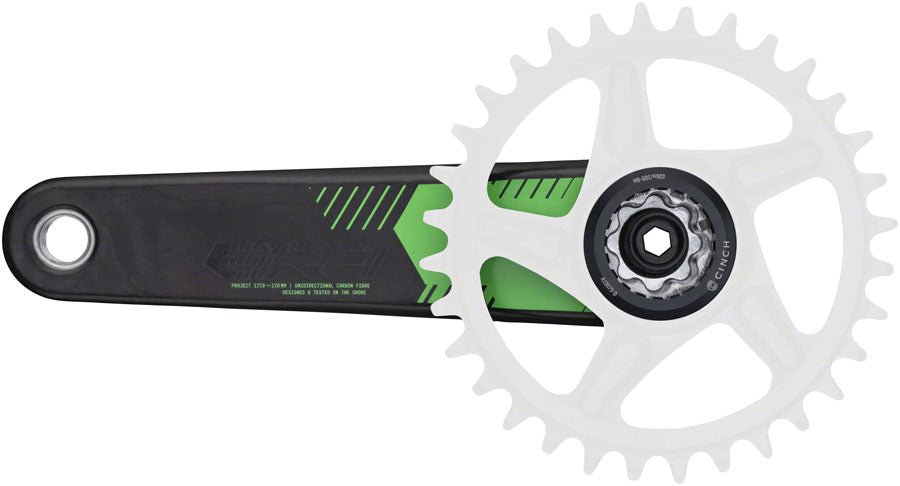 RaceFace ERA Carbon Crankset - 175mm Length - CINCH Interface - 136mm Spindle - Green - The Lost Co. - Race Face - CK23ERA136ARM175P802 - 821973462356 - 