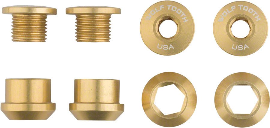Wolf Tooth 1x Chainring Bolt Set - Gold - The Lost Co. - Wolf Tooth - 4CBCN06GLD - 812719022095 - 