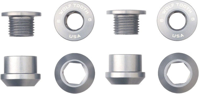 Wolf Tooth 1x Chainring Bolt Set - Silver - The Lost Co. - Wolf Tooth - 4CBCN06RSIL - 810006809534 - 