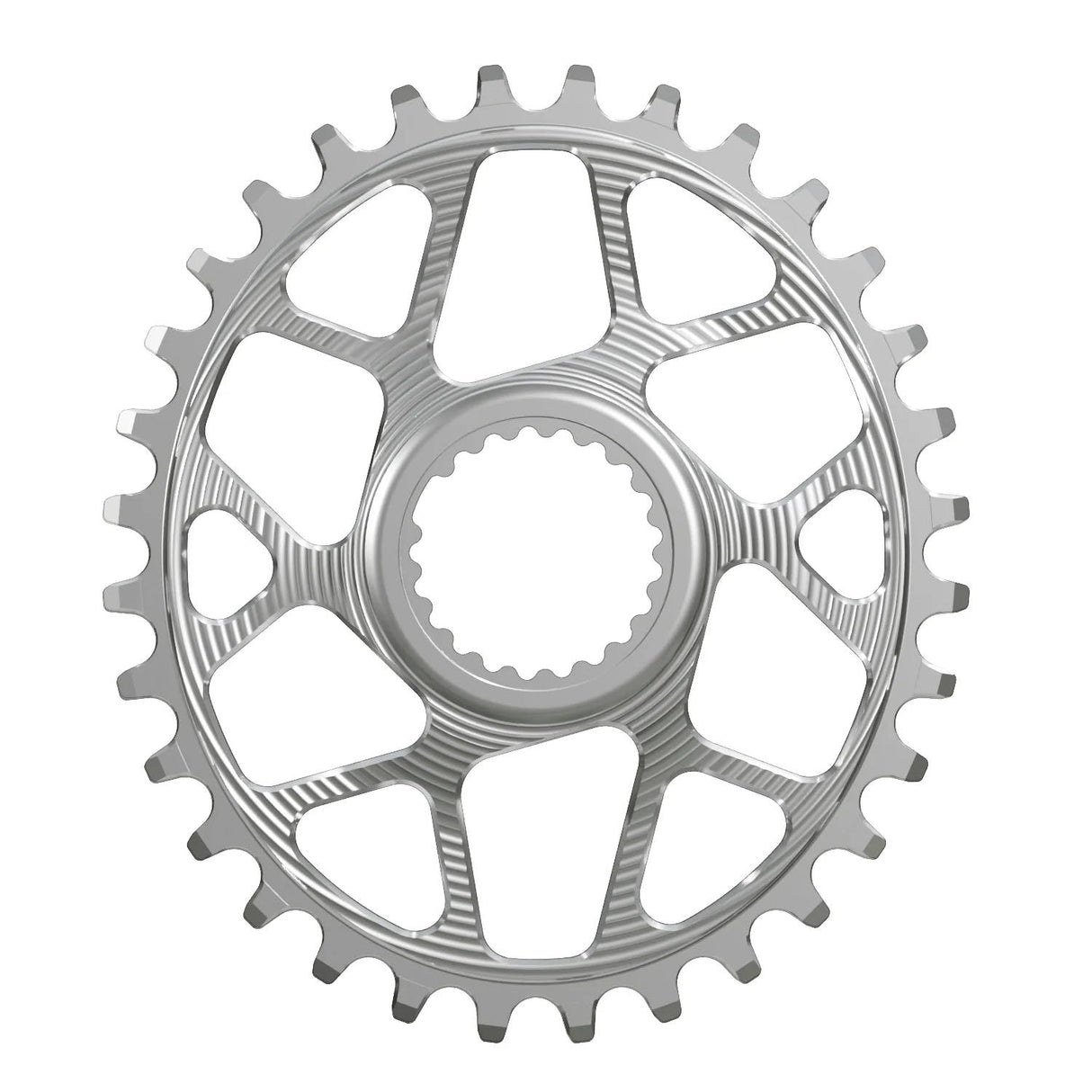 Works Components Oval Chainring - 30t - Shimano DM - 3mm Offset - Silver - The Lost Co. - Works Components - WCSHM-O-30-SILVER - 5060894516525 - 