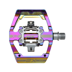 HT Pedals X2-SX Clipless Platform Pedals CrMo - Oil Slick - The Lost Co. - HT Components - B-HX2522 - 4715872488158 - -