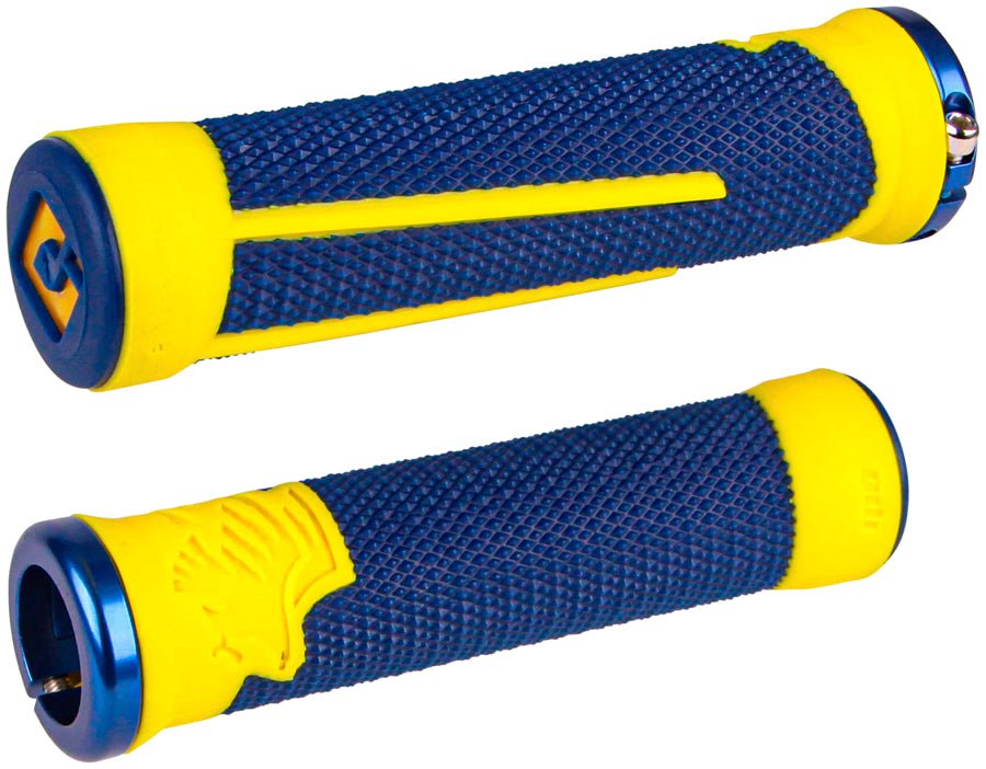 ODI AG2 Grips - Blue Cyber Yellow Lock-On - The Lost Co. - ODI - B-OD3957 - 711484192630 - -