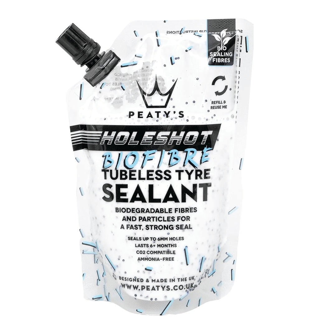 Peatys Holeshot BioFibre Tubeless Tire Sealant - 120ml Pouch - The Lost Co. - Peaty's - B-YE1201 - 5060541585003 - -