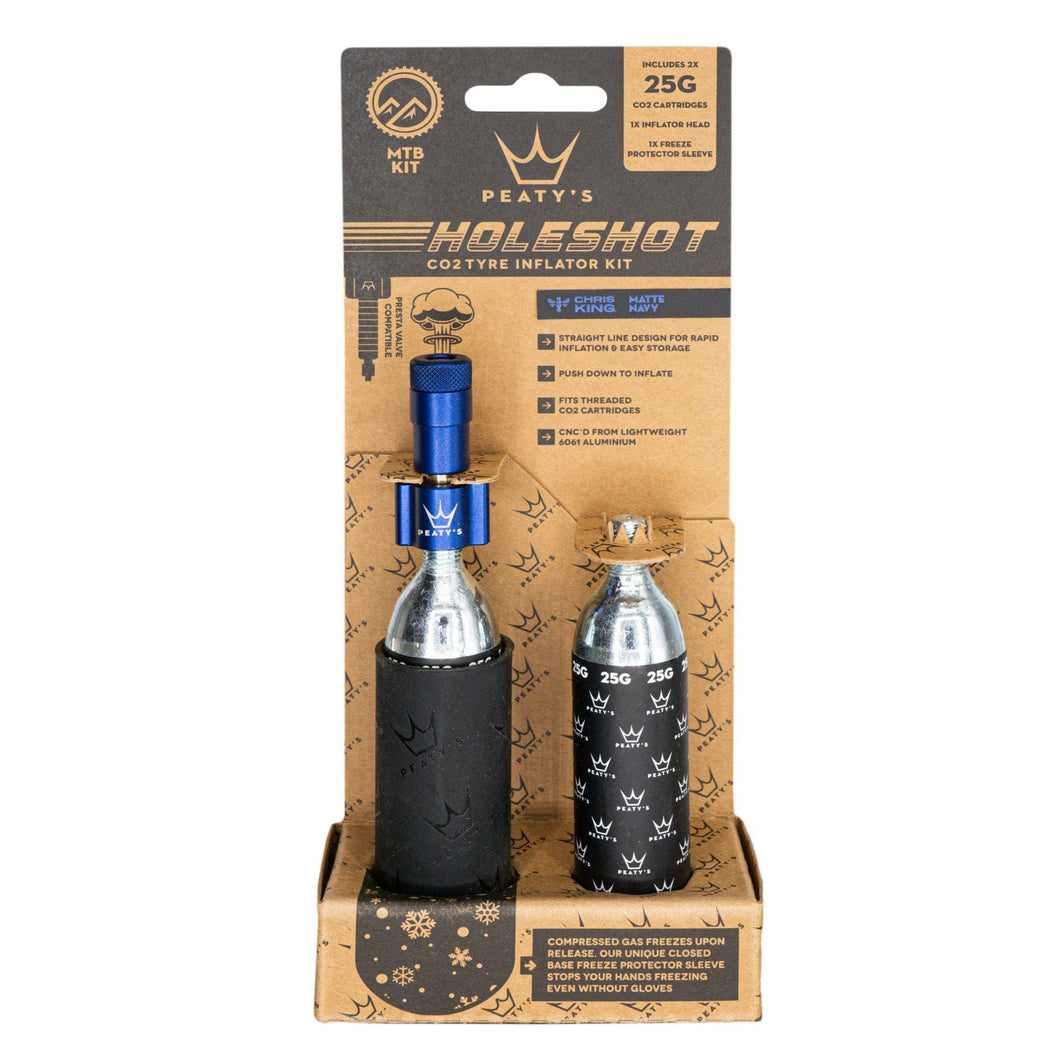 Peatys Holeshot MTB Tire Inflator Kit w/ CO2 Cartridges - Navy - The Lost Co. - Peaty's - B-YE5005 - 5060541583726 - -