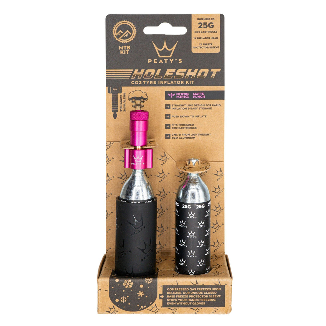 Peatys Holeshot MTB Tire Inflator Kit w/ CO2 Cartridges - Punch - The Lost Co. - Peaty's - B-YE5006 - 5060541583733 - -