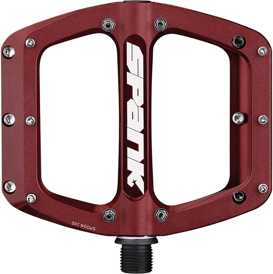 Spank Spoon 100 Pedals - Platform Aluminum 9/16" 100mm Wide Red - The Lost Co. - Spank - B-SP6292 - 4711225690636 - -