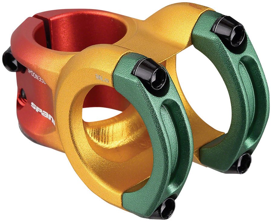 Spank Spoon 318 Stem - 33mm Length - 31.8mm Clamp - Rasta - The Lost Co. - Spank - B-SP3645 - 4710155968716 - -