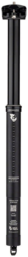 Wolf Tooth Resolve Dropper Seatpost - 30.9 200mm Travel Black - The Lost Co. - Wolf Tooth - ST0697 - 810006806267 - -
